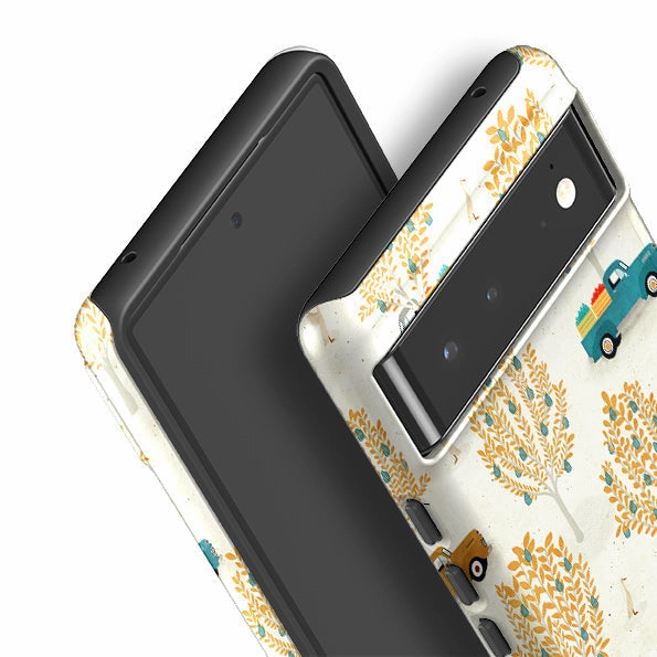 Compact Style Hybrid Texture Layer Google Tough Case -  Pear Trees and Trucks By Katherine Quinn