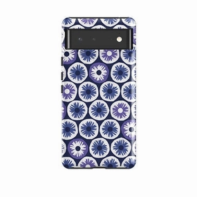 Marble finish Google Tough Case -  Penny Flowers Blue By Ali Brookes