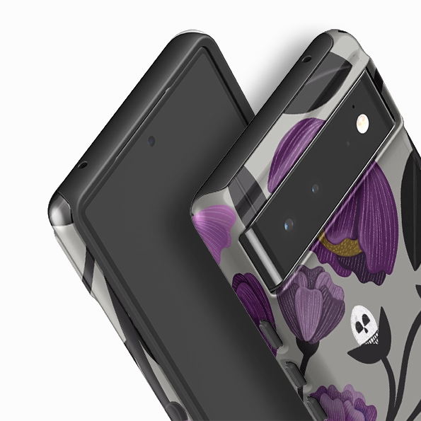 Google Tough Case -  Purple Flower Skull II By Nina Pace Artistic Print Matte Finish