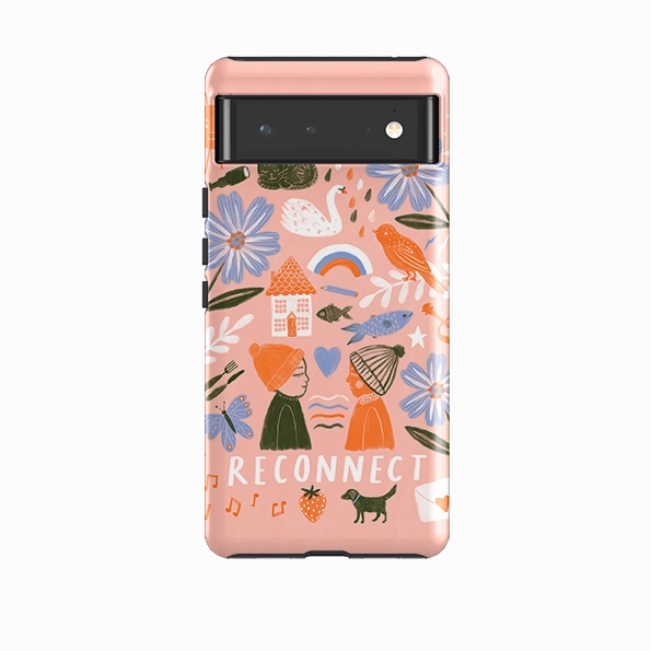 Handy Use Customizable Option Google Tough Case -  Reconnect Orange By Lee Foster Wilson