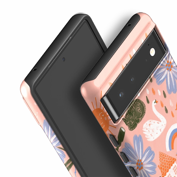 Google Tough Case -  Reconnect Orange By Lee Foster Wilson Impact shield Soft Interior