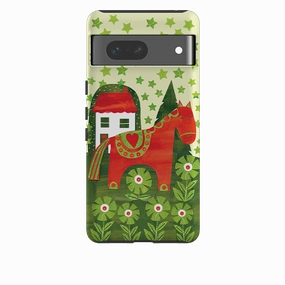 Google Tough Case - Red Dala Horse By Tracey English Ergonomic Shape