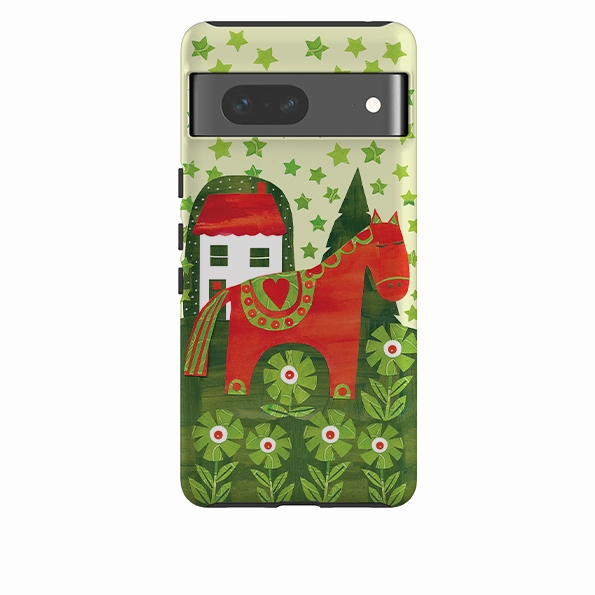 Google Tough Case - Red Dala Horse By Tracey English Ergonomic Shape