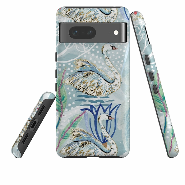 Versatile Accessory Transparent Edge Google Tough Case - Seven Swans III By Emma Frances Grant