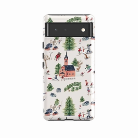 Google Tough Case -  Skiing By Caroline Bonne Muller Premium Surface Finish Smooth Pattern Finish