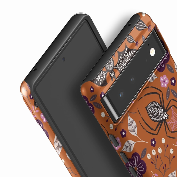 Refined Protection Google Tough Case -  SpiderBat Pattern Orange By Jenny Zemanek