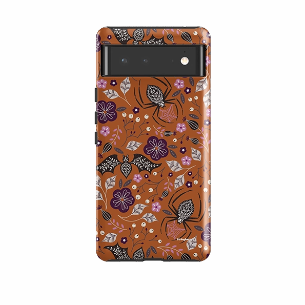Customizable Option Google Tough Case -  SpiderBat Pattern Orange By Jenny Zemanek