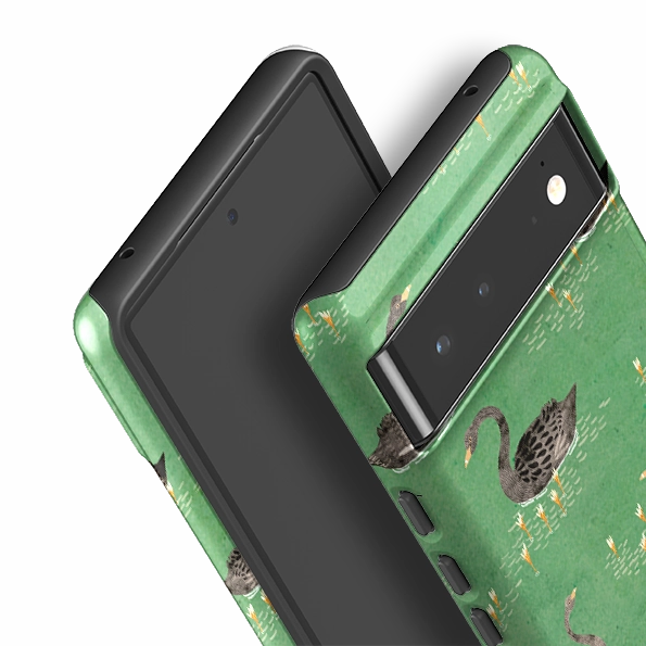 Google Tough Case -  Swans Green By Katherine Quinn Printed Graphic Lightweight Feel