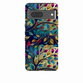 Flexible Build Form Google Tough Case - Teal Leaves