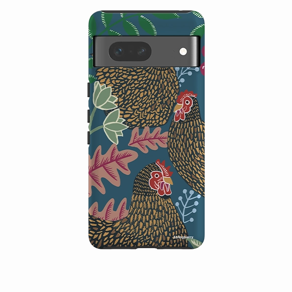 Google Tough Case -  Three French Hens By Kate Heiss Sleek Guard Hybrid Protection