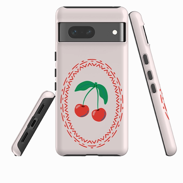 Google Tough Case - Two Cherries High End Look Hard Plastic