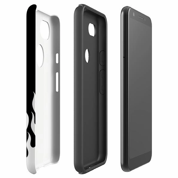 Google Tough Case -  White Flames Daily Style Matte Pattern Layer