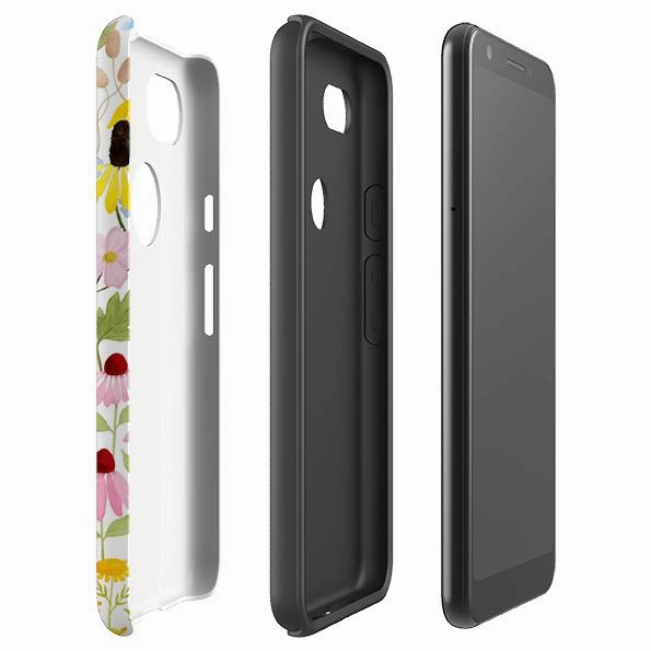 Clear Surface Durable structure Google Tough Case -  Wildflower Pattern By Bex Parkin