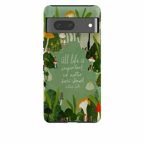 Lightweight Grip Premium Surface Texture Google Tough Case -  Wildlife Text By Katherine Quinn