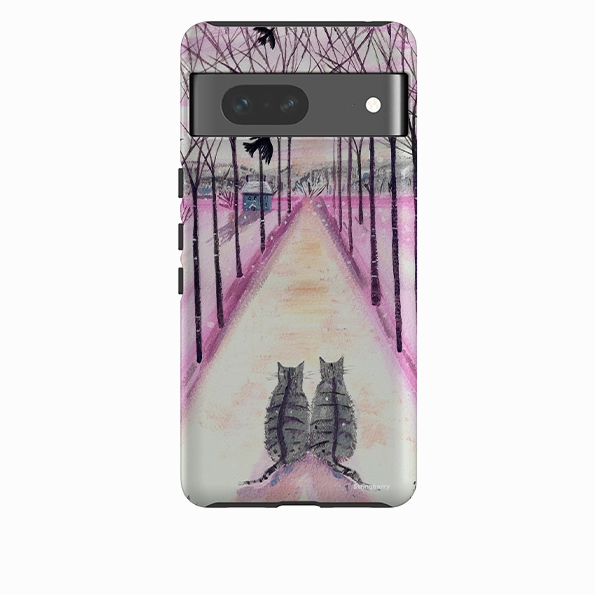 Smooth Layer Urban Accessory Google Tough Case -  Winter Cats By Mary Stubberfield