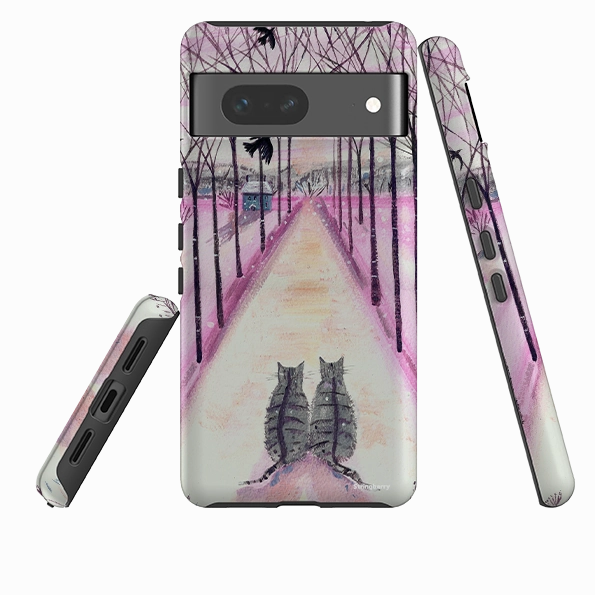 Smooth Surface Premium Surface Google Tough Case -  Winter Cats By Mary Stubberfield