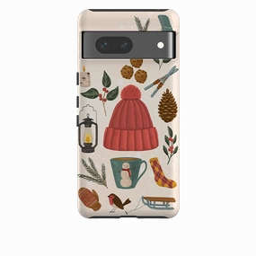 Non slip grip Google Tough Case - Winter Hygge By Abby Jacobs