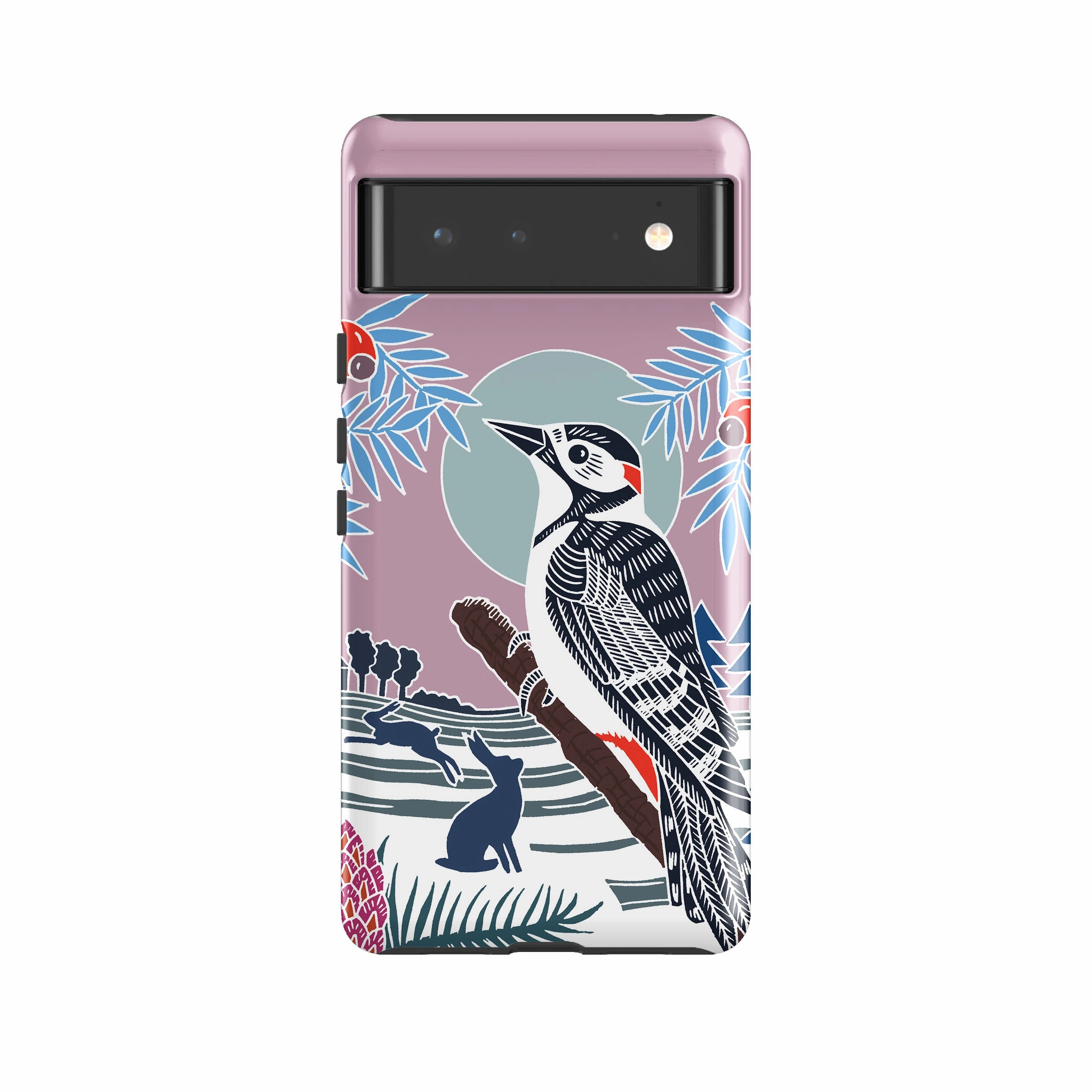 Lightweight Build Shock shield Google Tough Case -  Woodpecker Pale By Kate Heiss