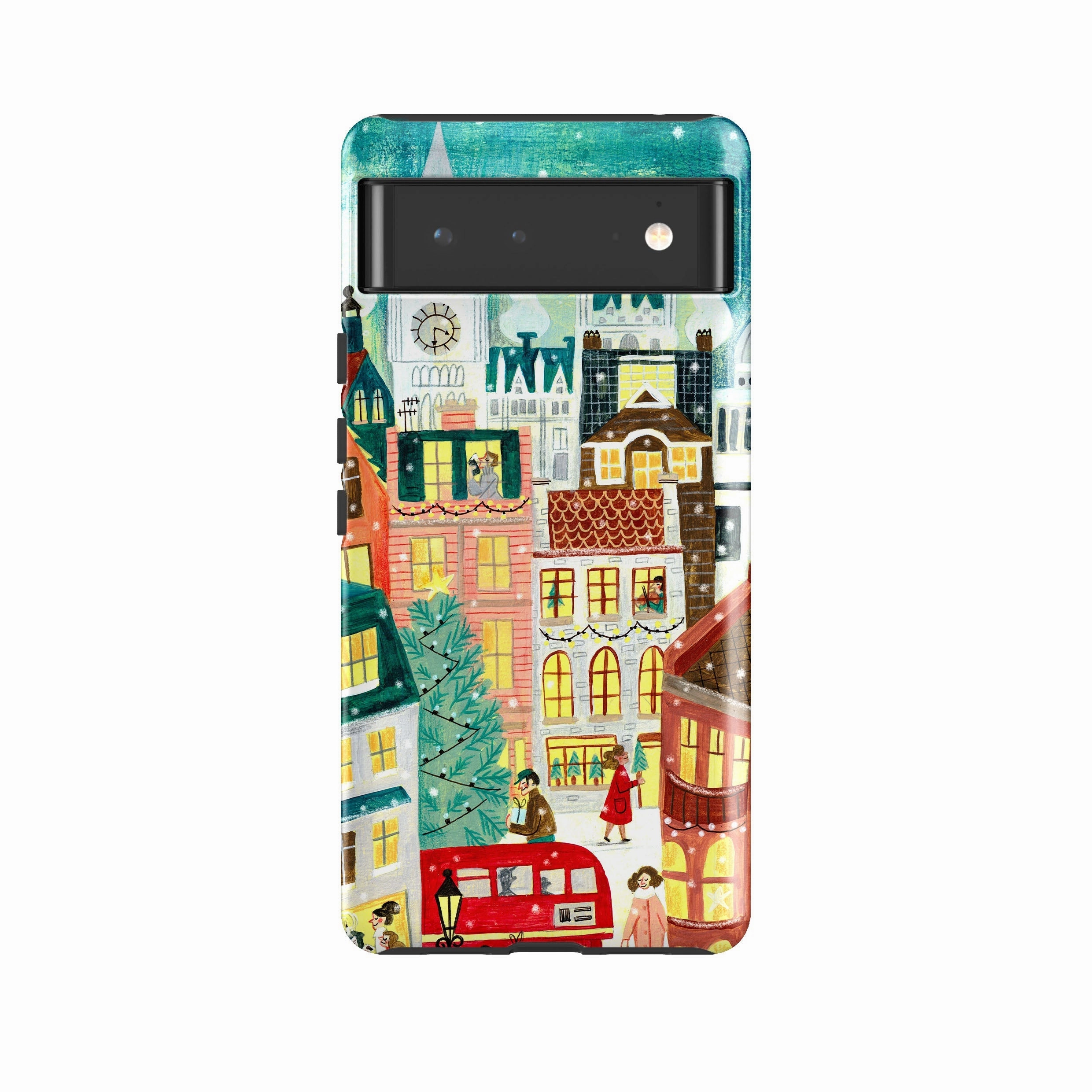 Shock Cushion Google Tough Case -  Xmas In London By Caroline Bonne Muller