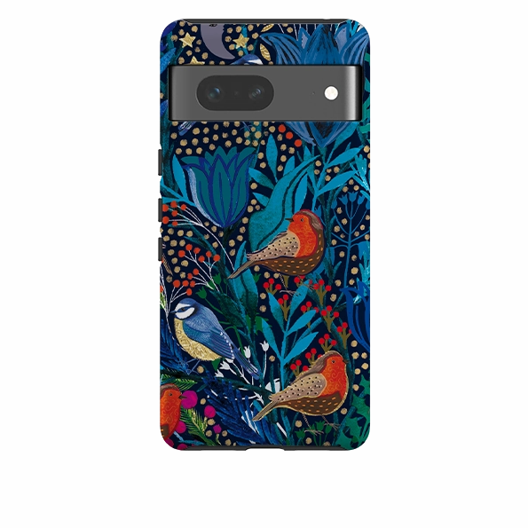 Soft Finish Texture Google Tough Case - Xmas Robin IV By Emma Frances Grant