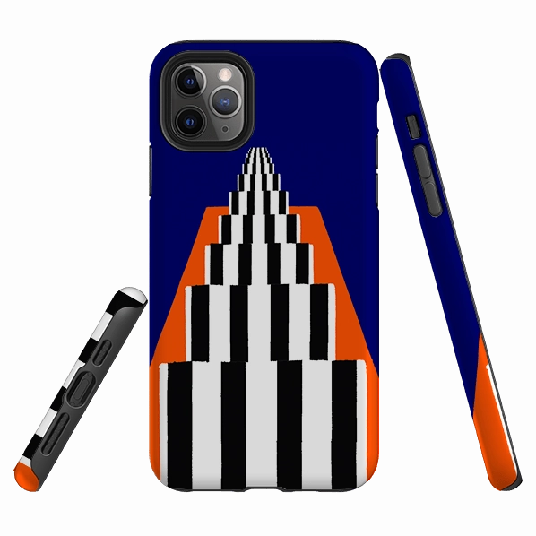 Polished Texture Design Comfort Padding iPhone Tough Case - Paris Stripes By Paul Thurlby