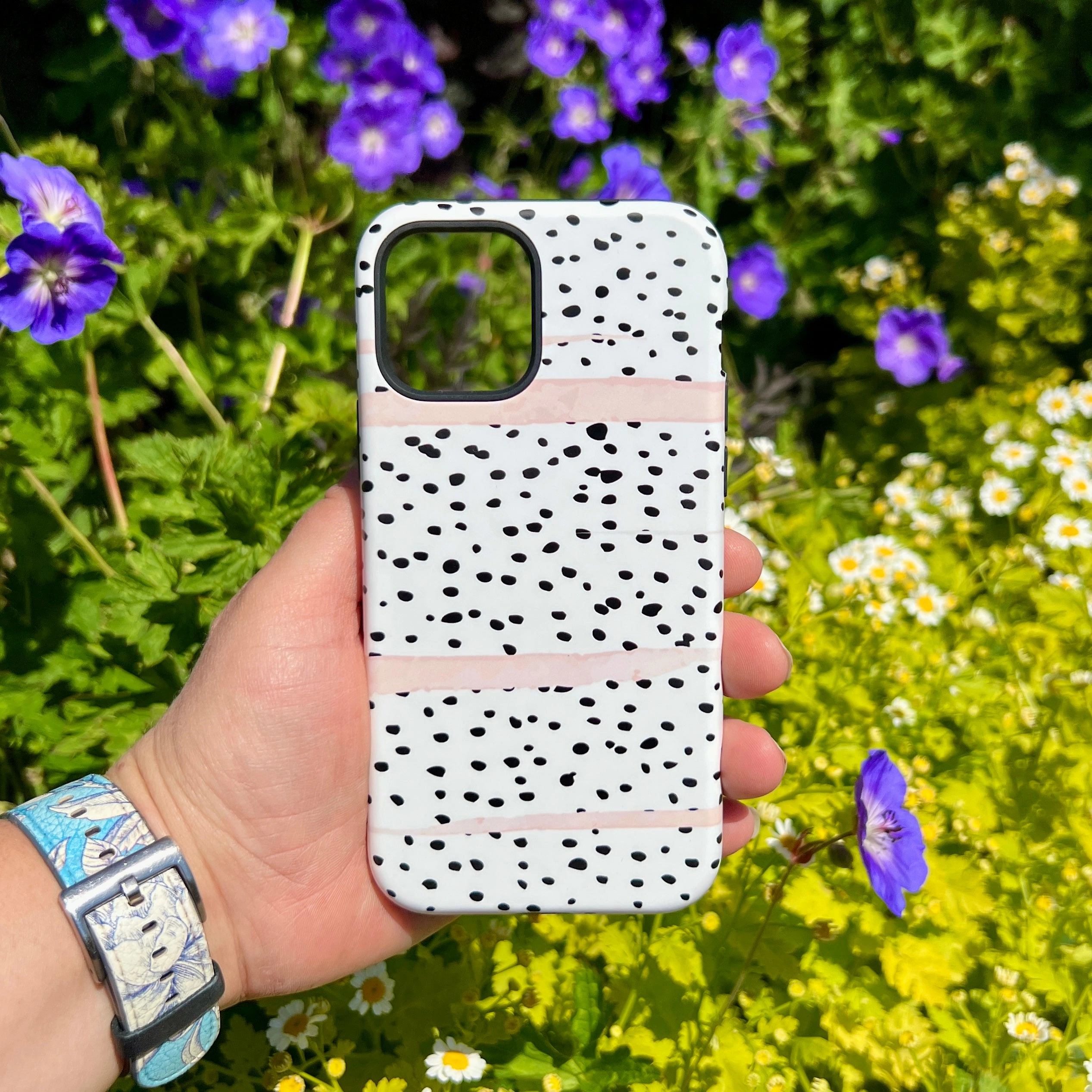 iPhone Tough Case - Dots And Blush Premium Shield Light Form