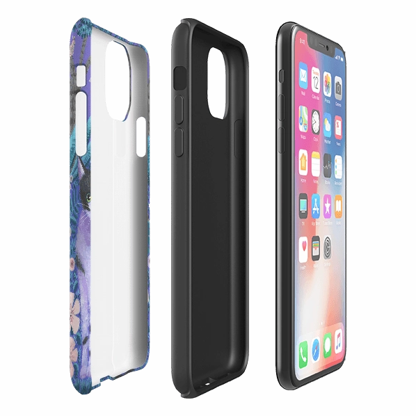 iPhone Tough Case - Night Cats 2 By Mary Stubberfield Comfort Build