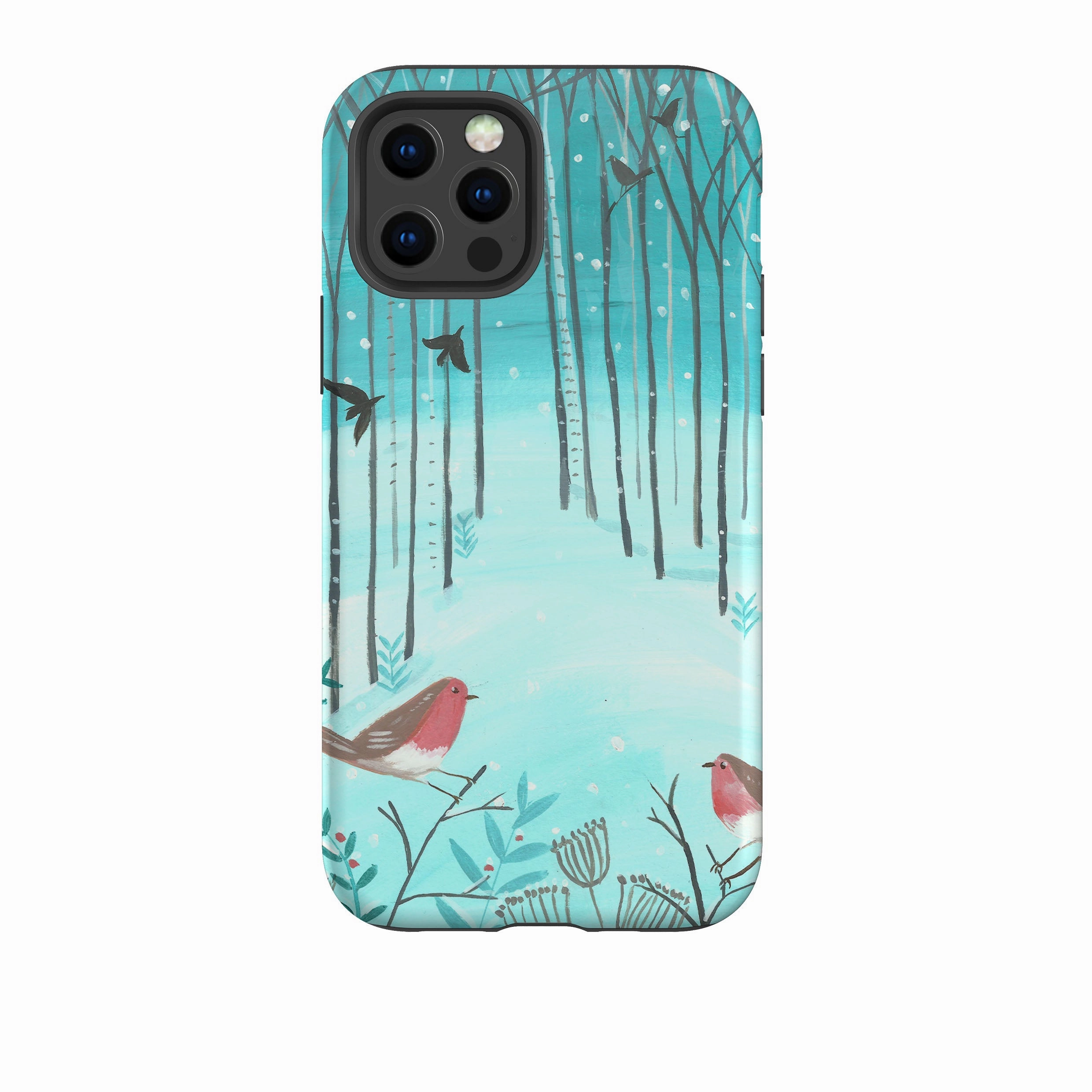Matte Look Design Soft touch layer iPhone Tough Case - Winter Forest By Mary Stubberfield