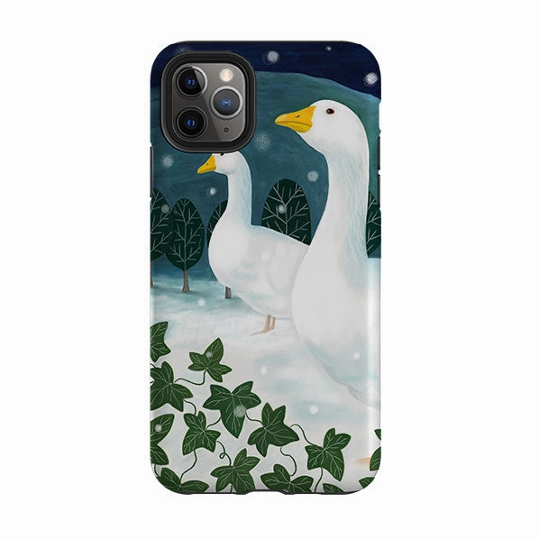 Vivid Detail Rugged Edge iPhone Tough Case - Winter Geese By Bex Parkin