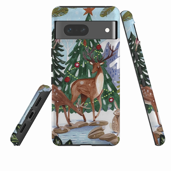 Google Tough Case - Winter Forest By Caroline Bonne Muller Portable Case Wireless charging