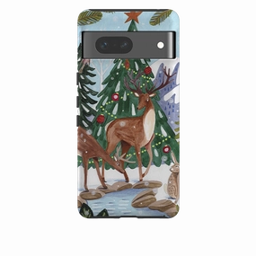 Minimal Texture Layer Hybrid Grip Google Tough Case - Winter Forest By Caroline Bonne Muller
