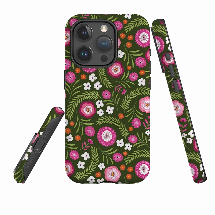 iPhone Tough Case - Posy Garden II By Ali Brookes Polished Layer Shockproof Corners