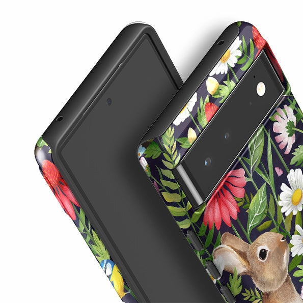 Wireless Compatible Google Tough Case -  Rabbit and Wildflowers By Bex Parkin