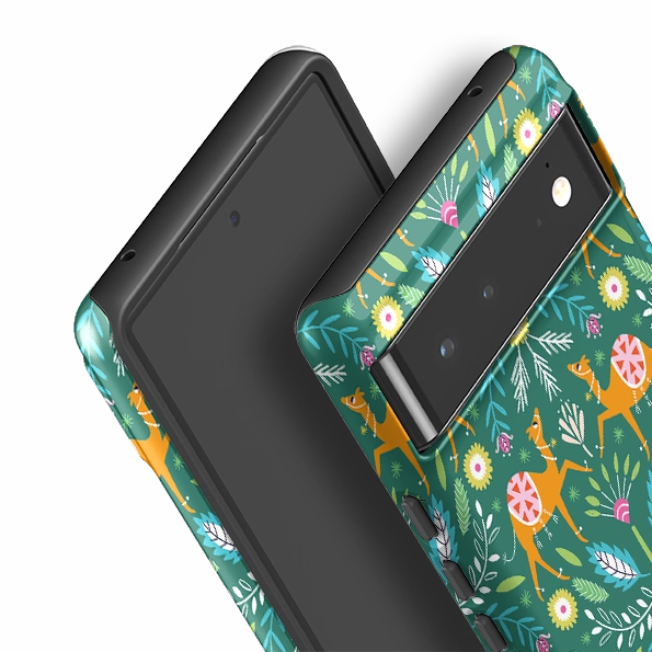 Fashion Statement Stylish Detailing Google Tough Case -  Camel Damask By Ali Brookes