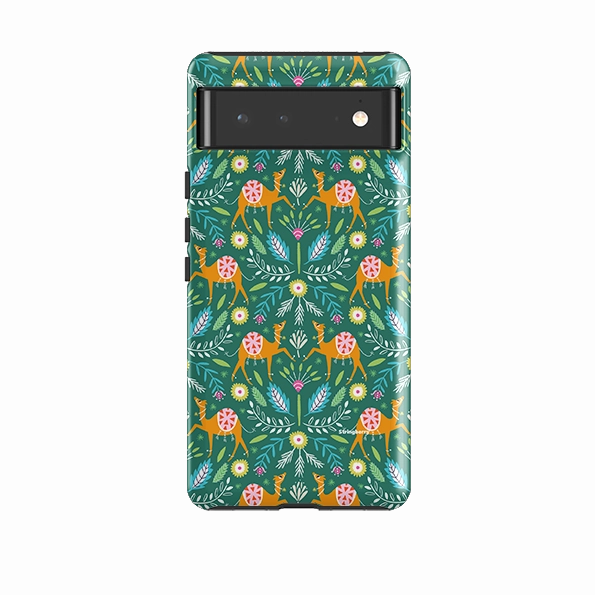 Soft Shape Simple Texture Google Tough Case -  Camel Damask By Ali Brookes