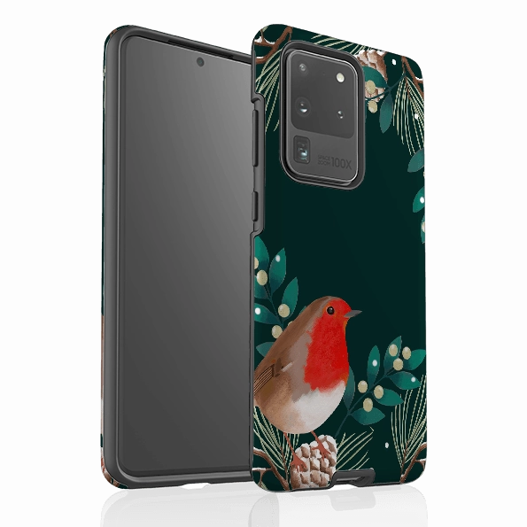 Samsung Tough Case - Robin Pine Cones By Bex Parkin Elegant Surface Hybrid Pattern