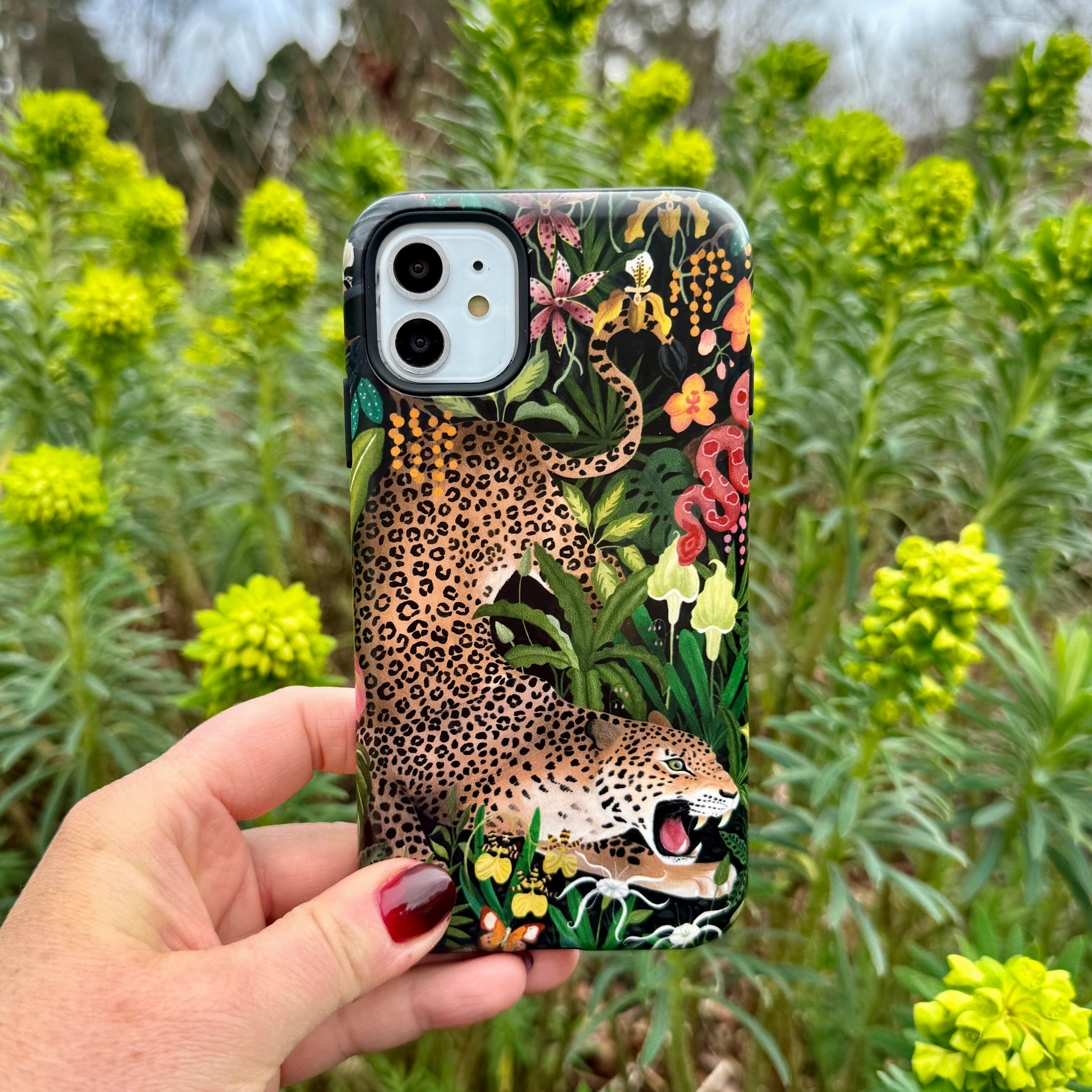 Color Pattern iPhone Tough Case - Roaring Leopard By Bex Parkin