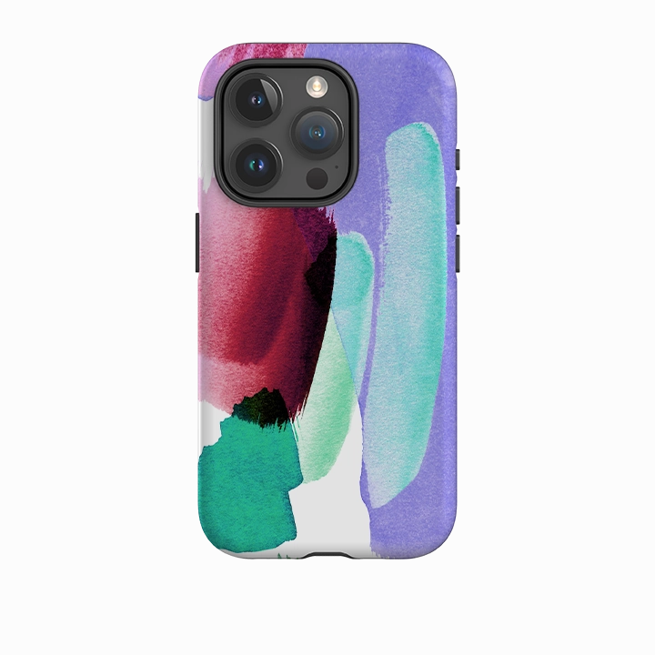 Smooth Lining Soft Edge iPhone Tough Case - Watercolour Amethyst By Kitty Joseph