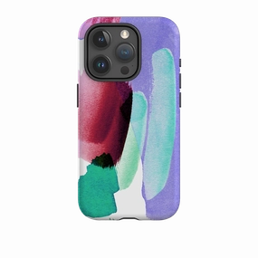 Smooth Lining Soft Edge iPhone Tough Case - Watercolour Amethyst By Kitty Joseph