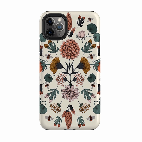 iPhone Tough Case - Floral Bees By Jade Mosinski Compact Fit Unique Texture