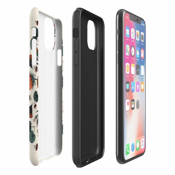 iPhone Tough Case - Floral Bees By Jade Mosinski Smooth Layer