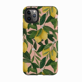 Durable Build Texture iPhone Tough Case - Lemons By Jade Mosinski
