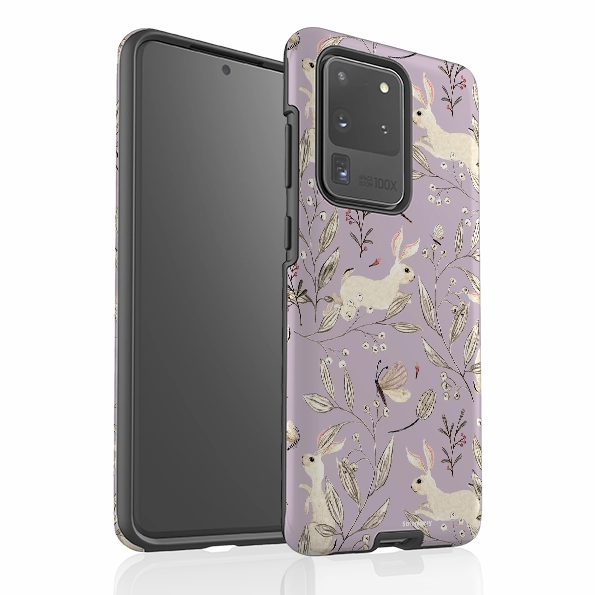 Soft Protection Portable Layer Samsung Tough Case - Bunnies Mauve By Katherine Quinn