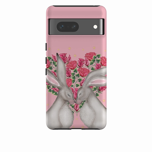 Google Tough Case -  White Hares Rose Heart By Catherine Rowe Rugged Detail Layer