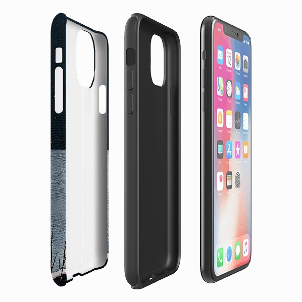 Minimal Pattern Texture Premium Finish iPhone Tough Case - Night Of The Huge Moon By Natasha Newton