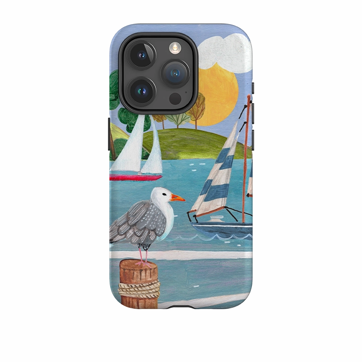 Durable Pattern Smooth Craftsmanship iPhone Tough Case - Sailing By Caroline Bonne Muller
