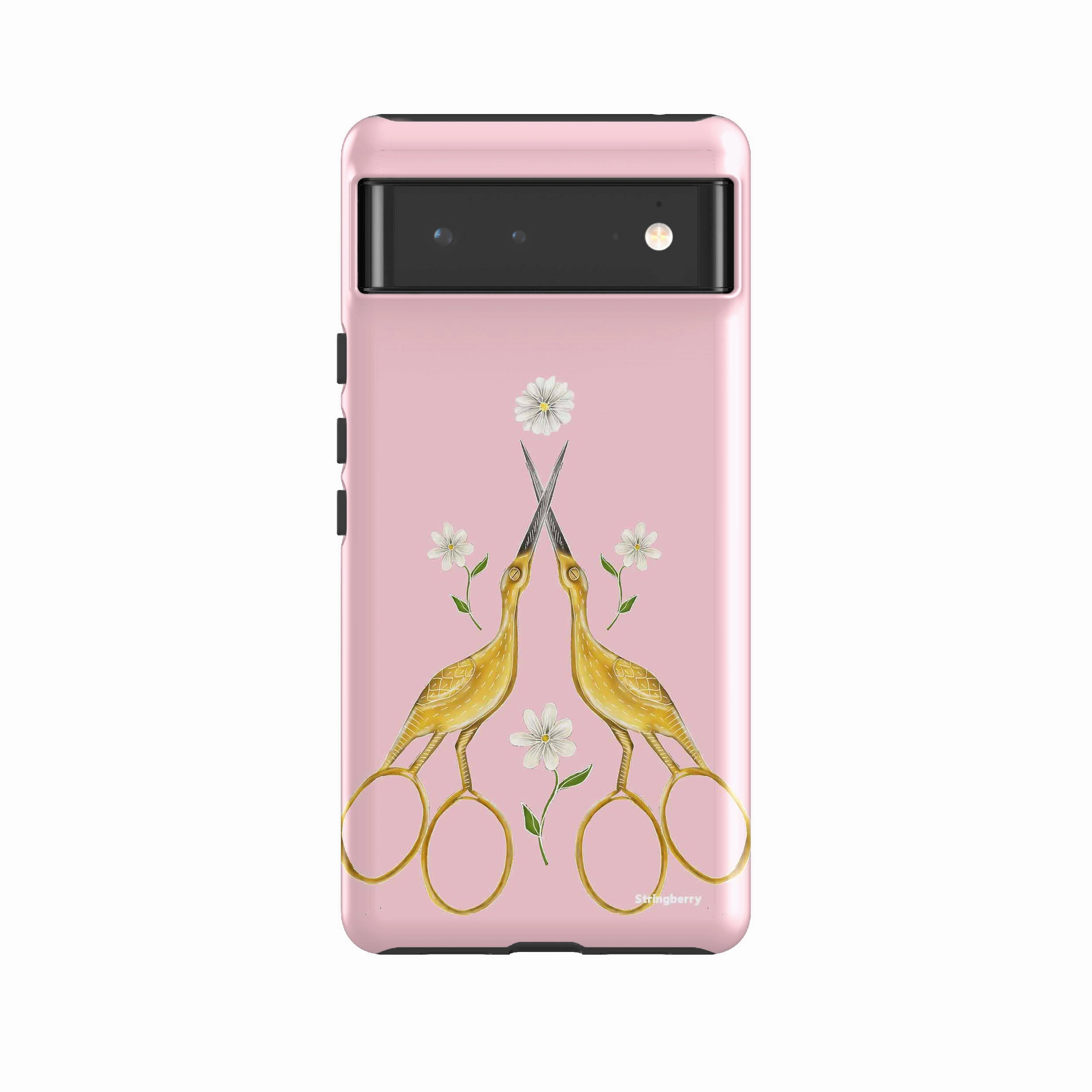 Google Tough Case -  Google Pixel Case Heron Scissors By Catherine Rowe Soft Edge Look Elegant Detail