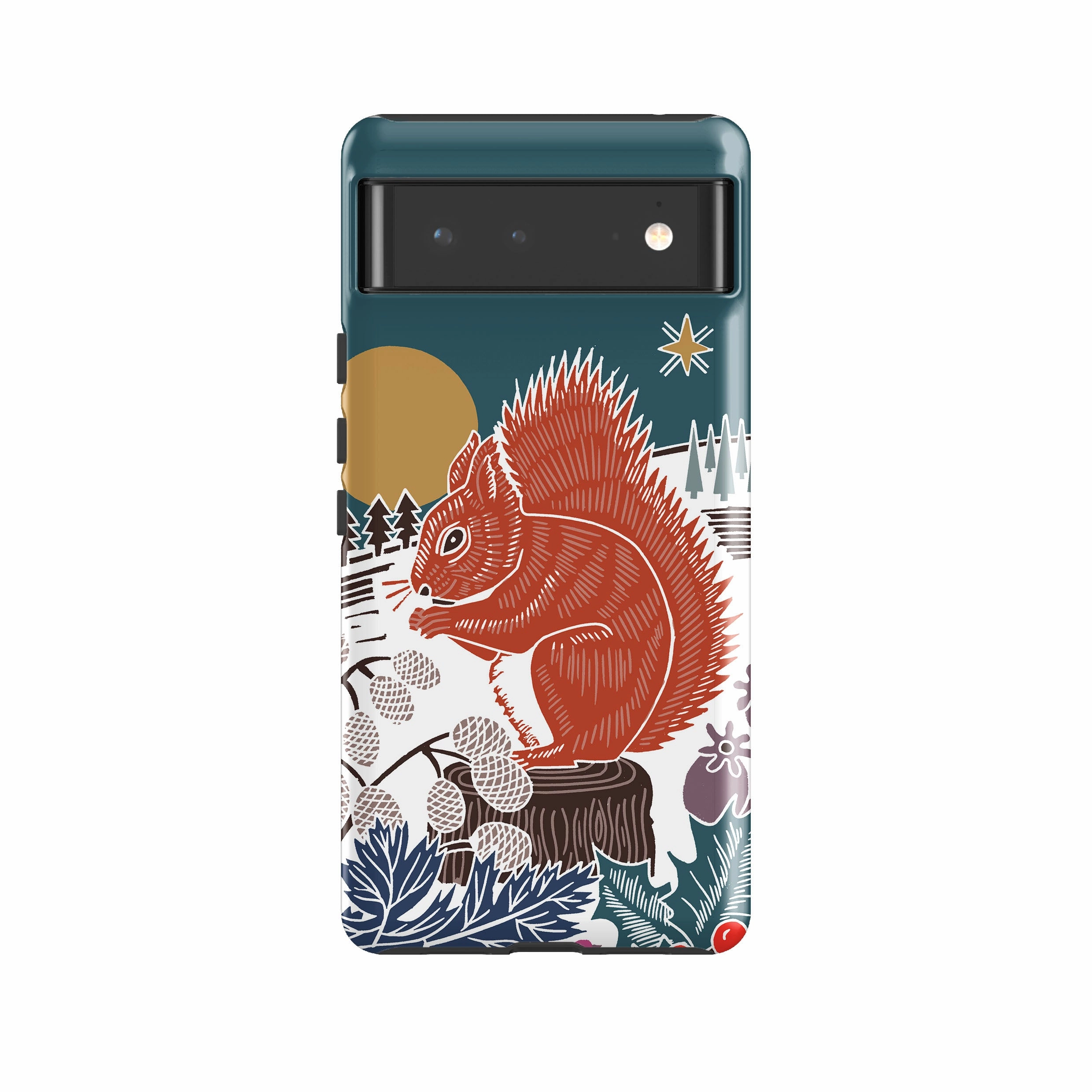 Google Tough Case -  Winter Squirrel By Kate Heiss Premium Grip Protective Detail