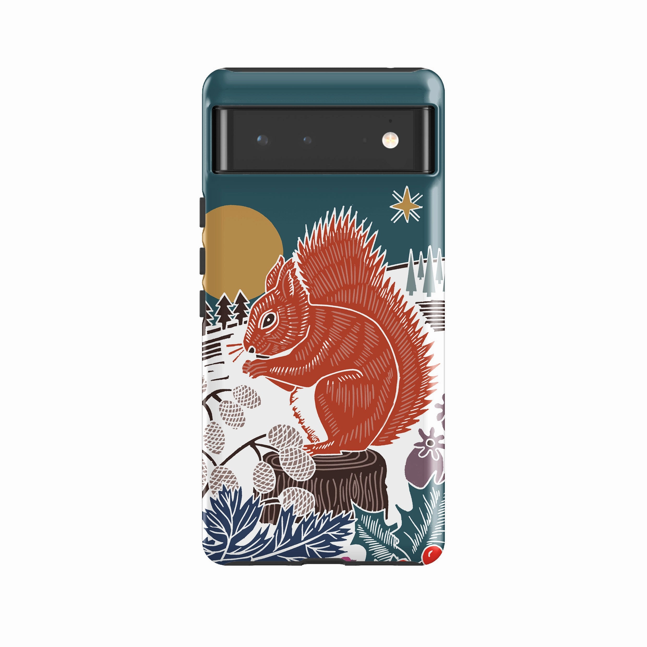 Google Tough Case -  Winter Squirrel By Kate Heiss Matte Design Texture Clear Edge