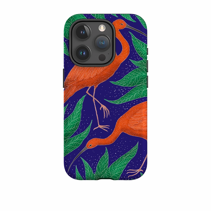 Non slip grip Vivid Gradient iPhone Tough Case - Scarlet Ibis By Catherine Rowe